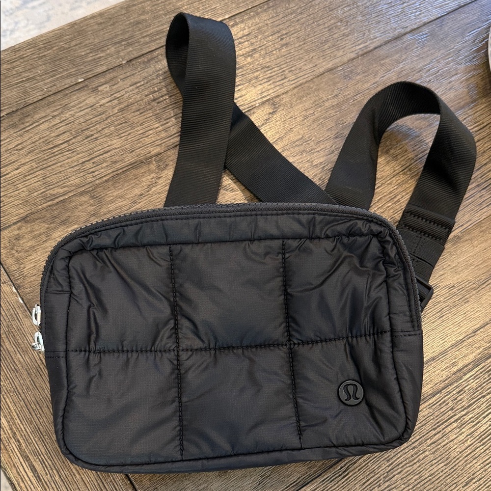 lululemon athletica Black Quilted Waist/Crossbody Bag